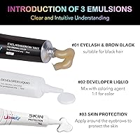 Vista 9 de Libeauty Kit de tinte negro, kit de color de cabello negro, kit de color negro de 15ml con herramientas completas para salón de belleza o en casa