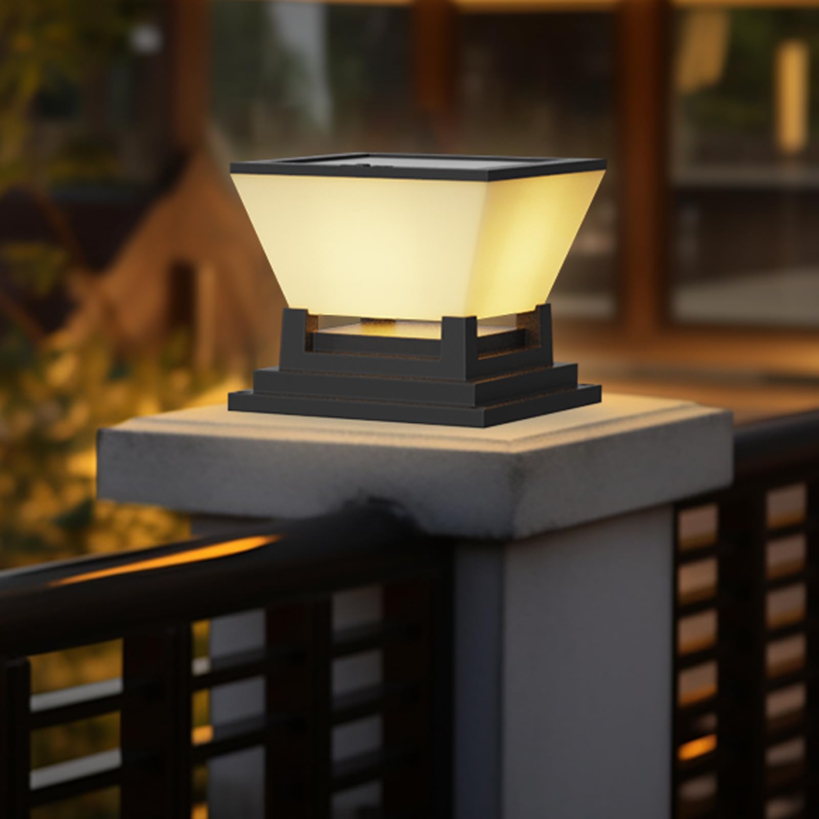 ACMHNC Luz Solar Sobremuro Exterior - IP65 Farolas Solares Exteriores - Farol Solar Exterior Jardin - 3000/4000/6000k - 10~16h Autonomía - Luz Para Jardín Entrada Valla Patio, Negro