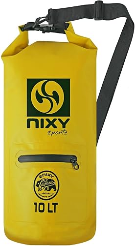 NIXY Bolsa seca impermeable de 10 L con parte superior enrollable, ligera y duradera para paddleboard, kayak, senderismo, camping, canotaje, playa,
