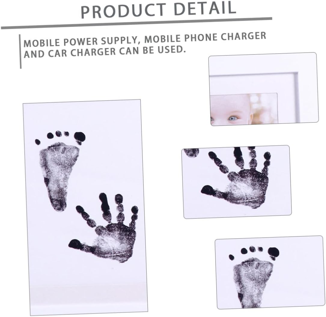 Footprint Picture Frame Newborn Photo Frame White PP Plastic Artistic Development Record and Nursery Desktop Décor