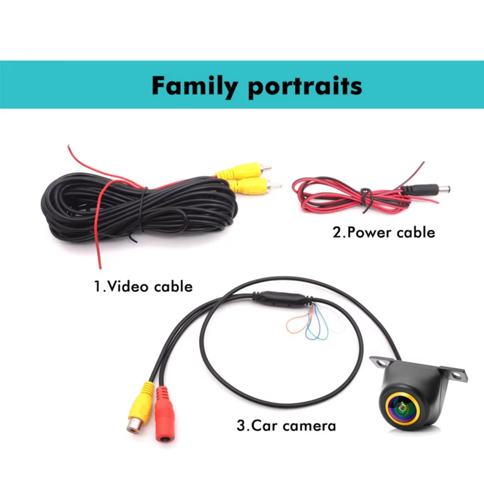 Kamera cofania AHD 1080P CVBS noktowizor IP68 wodoodporna 180 stopni obiektyw rybie oko kopia zapasowa kamera cofania monitora pojazdu kopia zapasowa (3 elementy sterujące 720P) (4 elementy sterujące