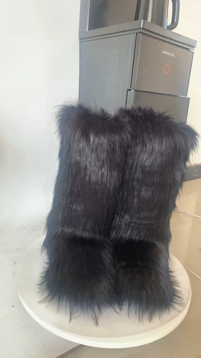 Amazon.com | Gegefur Women's Furry Fluffy Boot Faux Fur Long Snow