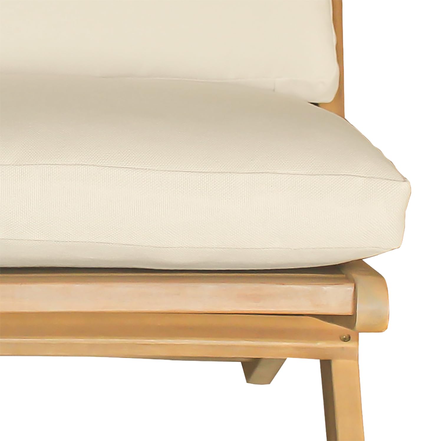 Happy Garden - Sillón plegable de acacia FARO con cojines beige - Sillón interior y exterior