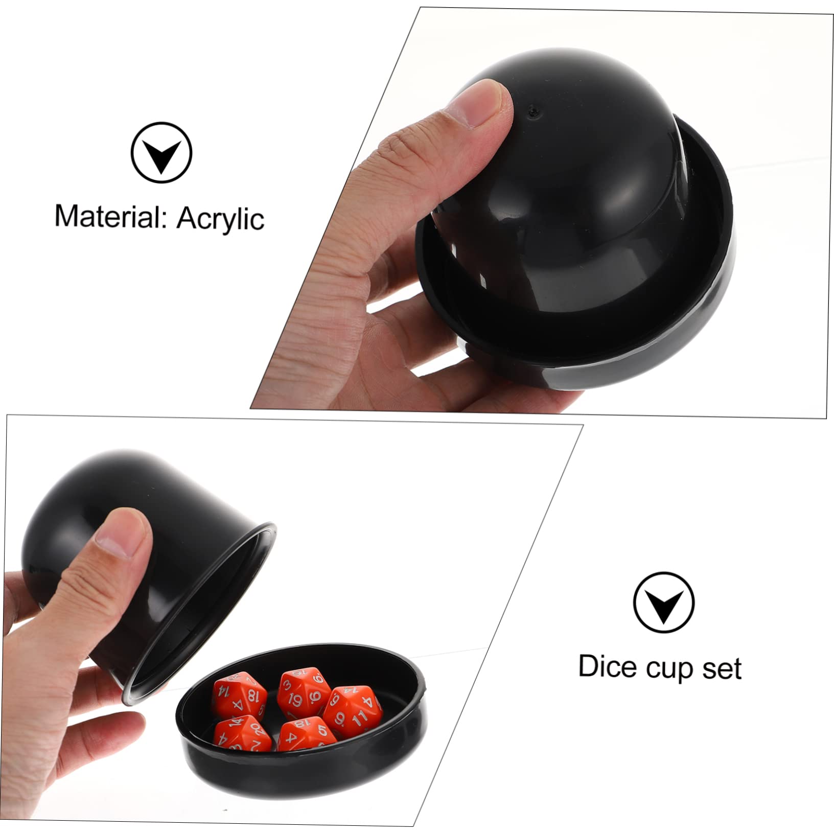 BESTonZON 5 Juegos Copa De Dados Juguetes De Acrílico Juego De Dados De Acrílico Accesorios para Divertido o De Contar Historias Numéricos De Juguete Colocar
