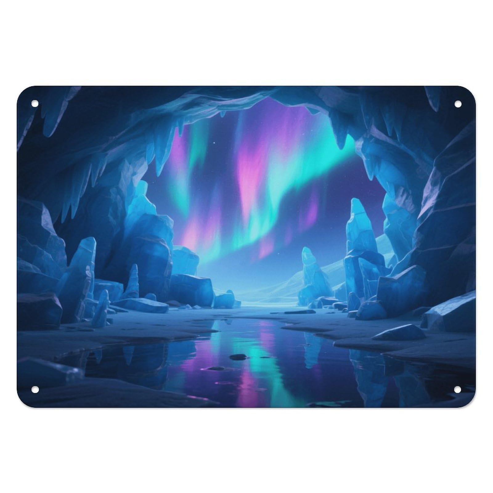 Fekiloot Style Ice Cave Wonders Wall Decor Iron Painting Metal Sign