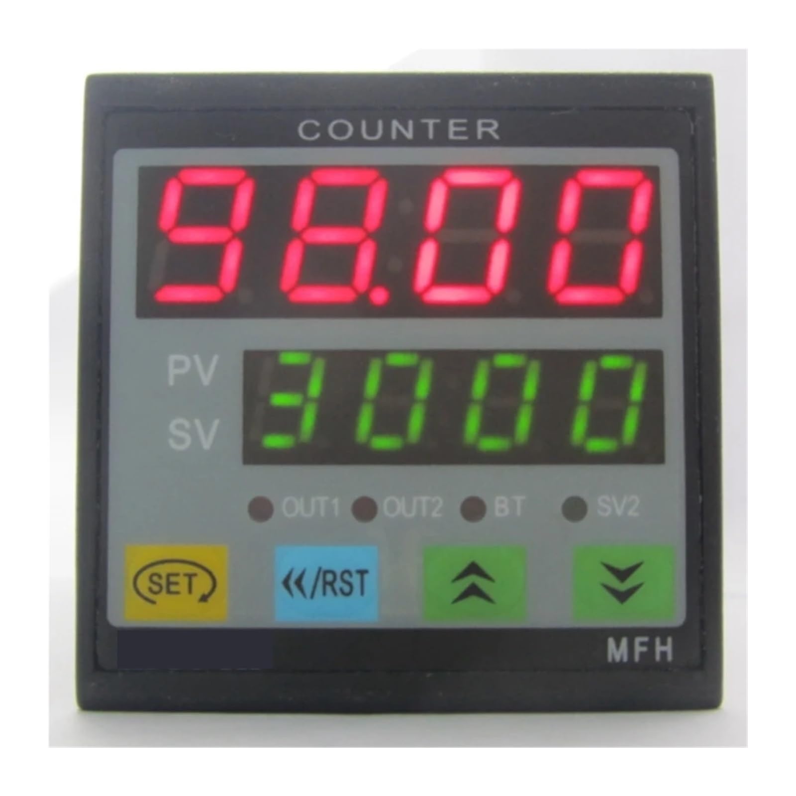 Medidor de longitud del contador de longitud de 4 contadores digitales, salida de relé preestablecida multifuncional de 90-260 V CA/CC