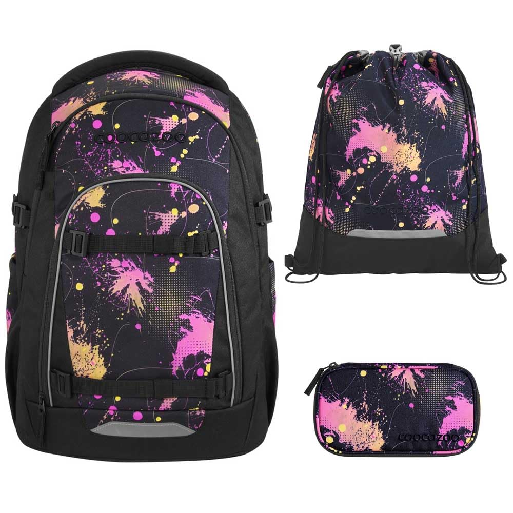 coocazoo MATE Schulranzen-Set 3tlg für Mädchen und Jungen ab der 4. Klasse mit Rucksack. Schlamperetui und Sportbeutel (Colour Drift)
