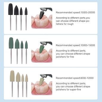 Silicone Composite Polishing Kit, 12Pcs Resin Base Hidden Denture Polishing Burs Kit 2.35mm (1)