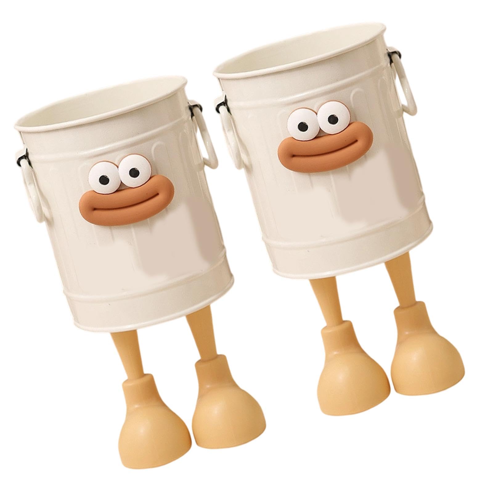 Jazuaiao 2Pcs Cartoon Pencil Cup Desktop Pen Organiser Decorative Pencils Container for Home Desk Organization Space Saving