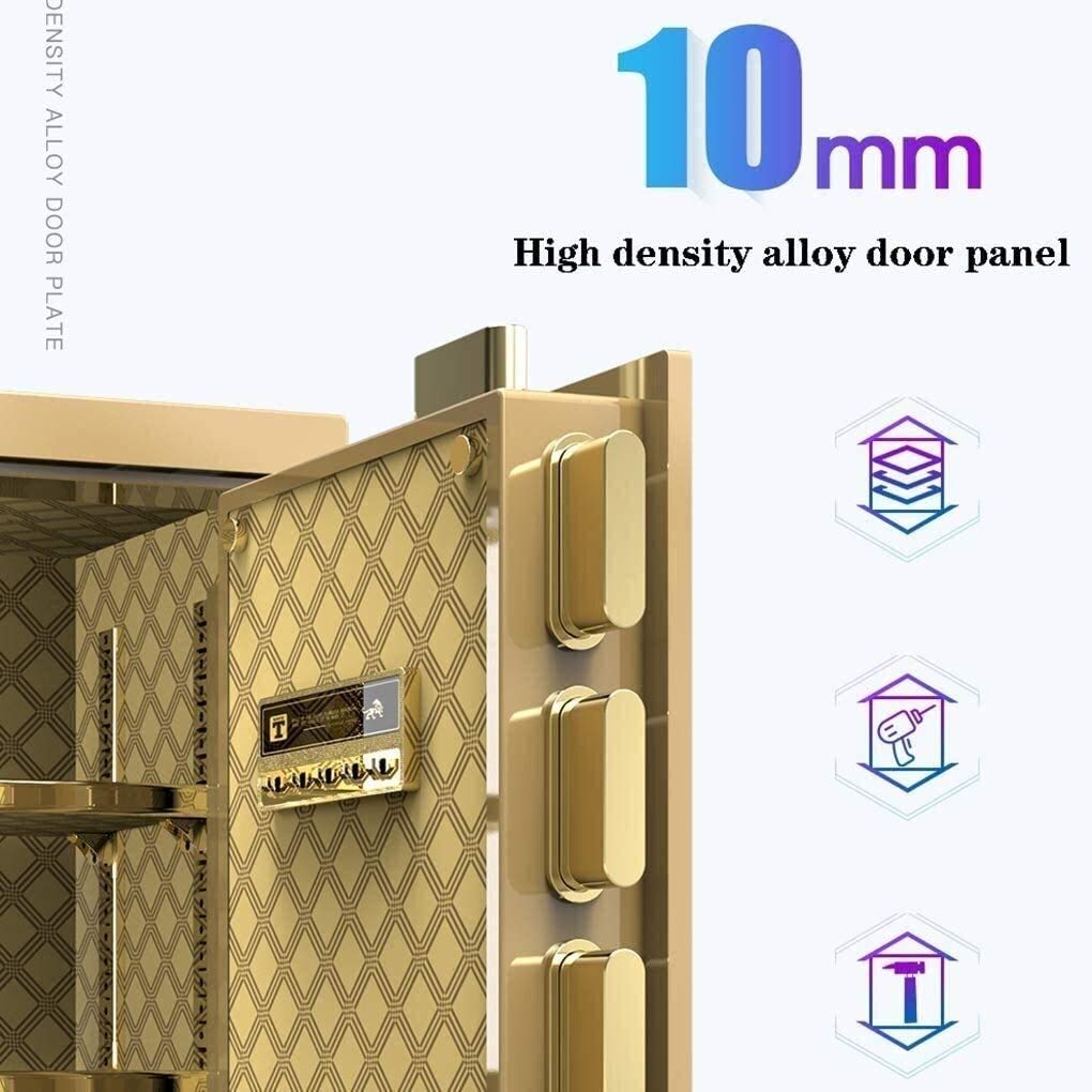 Caja fuerte, caja fuerte y cajas de seguridad, hucha digital ignífuga para el hogar y la oficina, 45 cm, caja fuerte de alta seguridad, armario con alarma integrada para dinero, documentos A4,