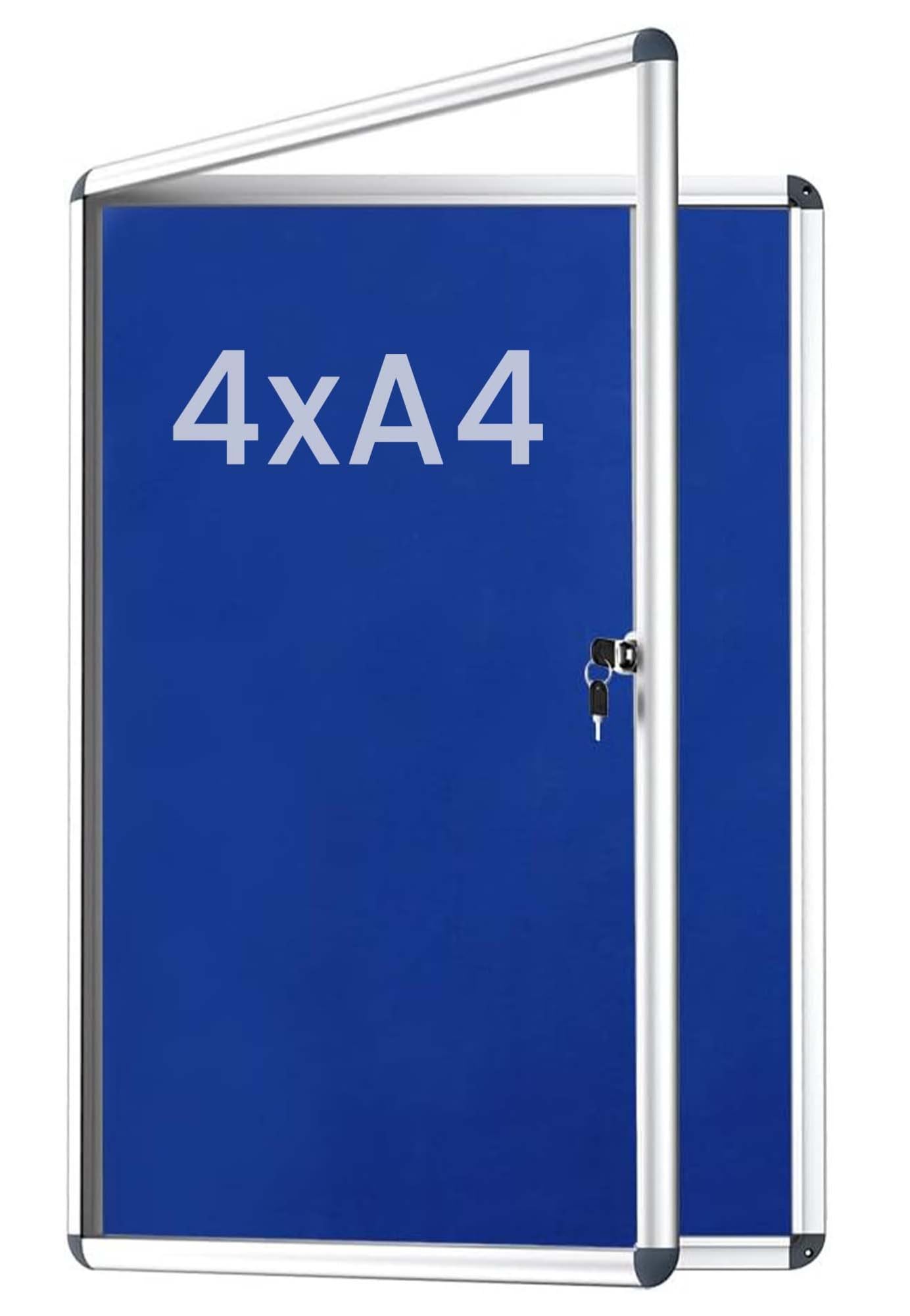 SECO Lockable Felt Noticeboard 670 x 500mm - Tamper Resistant Indoor Pinboard with Key Lock, Grey Felt Surface & Aluminium Frame - Wall Mounted Secure Display Case for Office, School & Workplace
