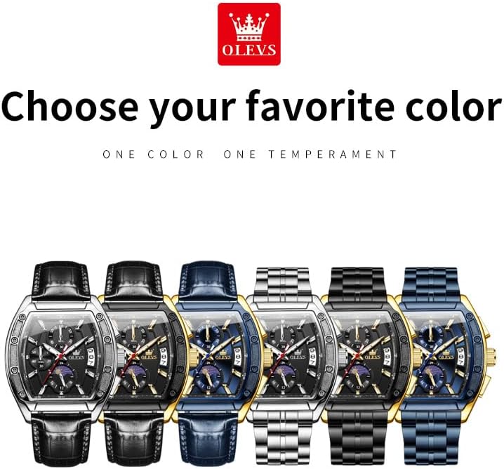 OLEVS Watches for Men Luxury Big Face Stainless Steel Mens Watches Classic Waterproof Analog Quartz Men's Wrist Watch with Date Multifunction Chronograph Dress Watch for Men Relojes para Hombres - Image 9