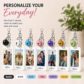 Mini Film Photo Keychain Picture Holder with Bell | Photo Frame Key Chain for Instax Mini Fujifilm Polaroid