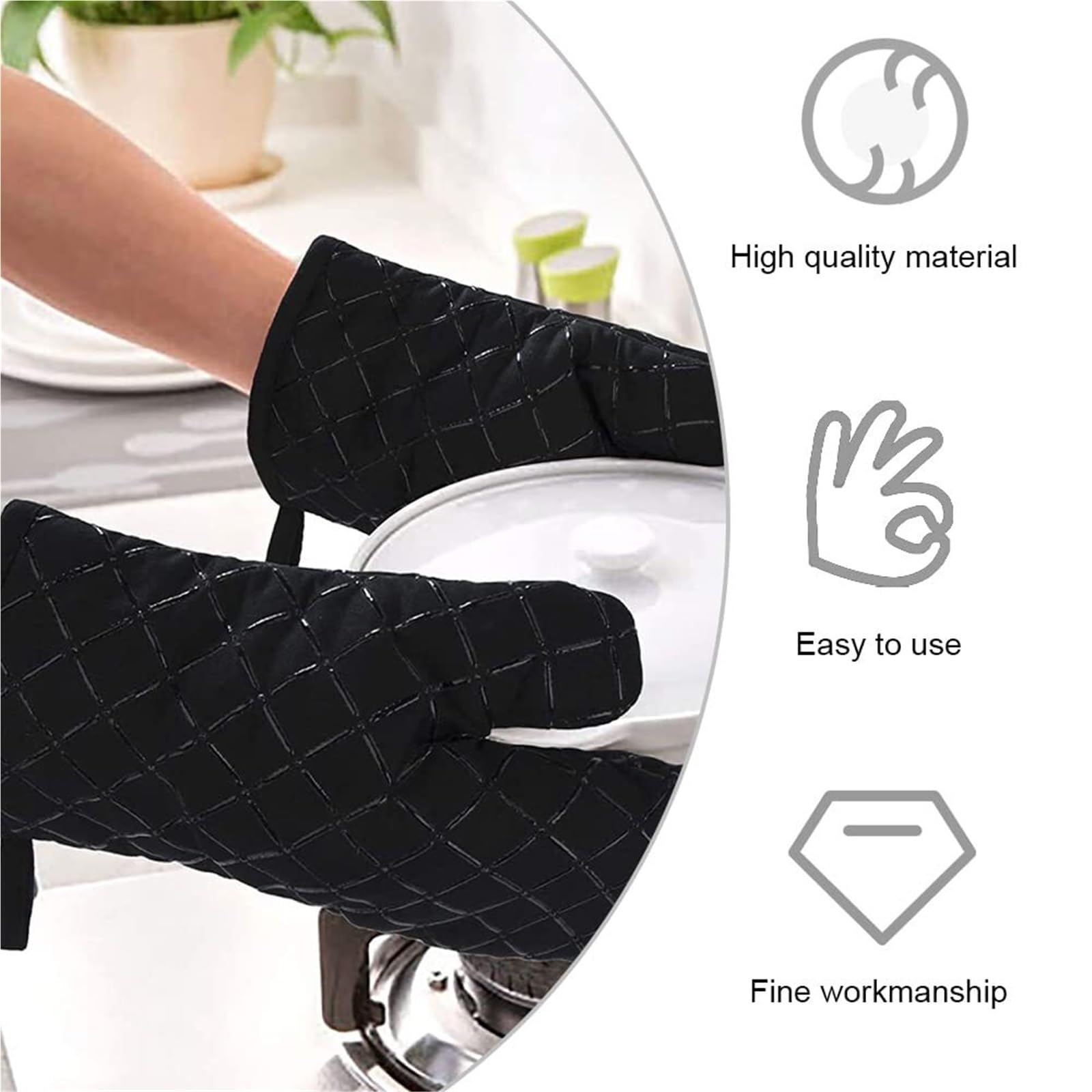 Manoplas Horno Paquete De 2 Manoplas For Horno, Guantes Antideslizantes Resistentes Al Calor For Cocinar, Hornear Y Asar Guantes Horno Cocina(Rot)