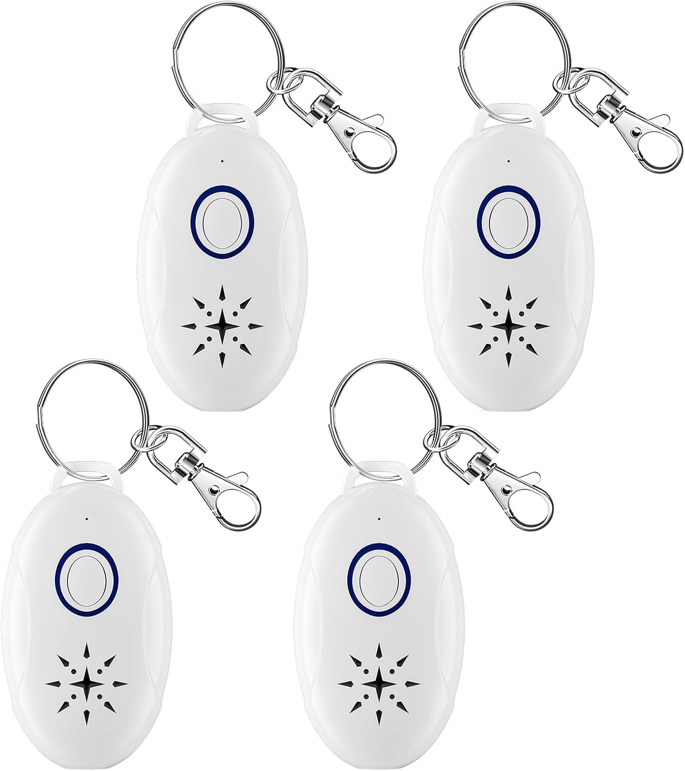 PetRep Répulsif Anti-Parasites à Ultrasons pour Chien et Animaux de Compagnie, Anti Tiques Puces Moustiques, Rechargeable USB, Portée 3 m, Autonomie 5 Jours, Pack de 4