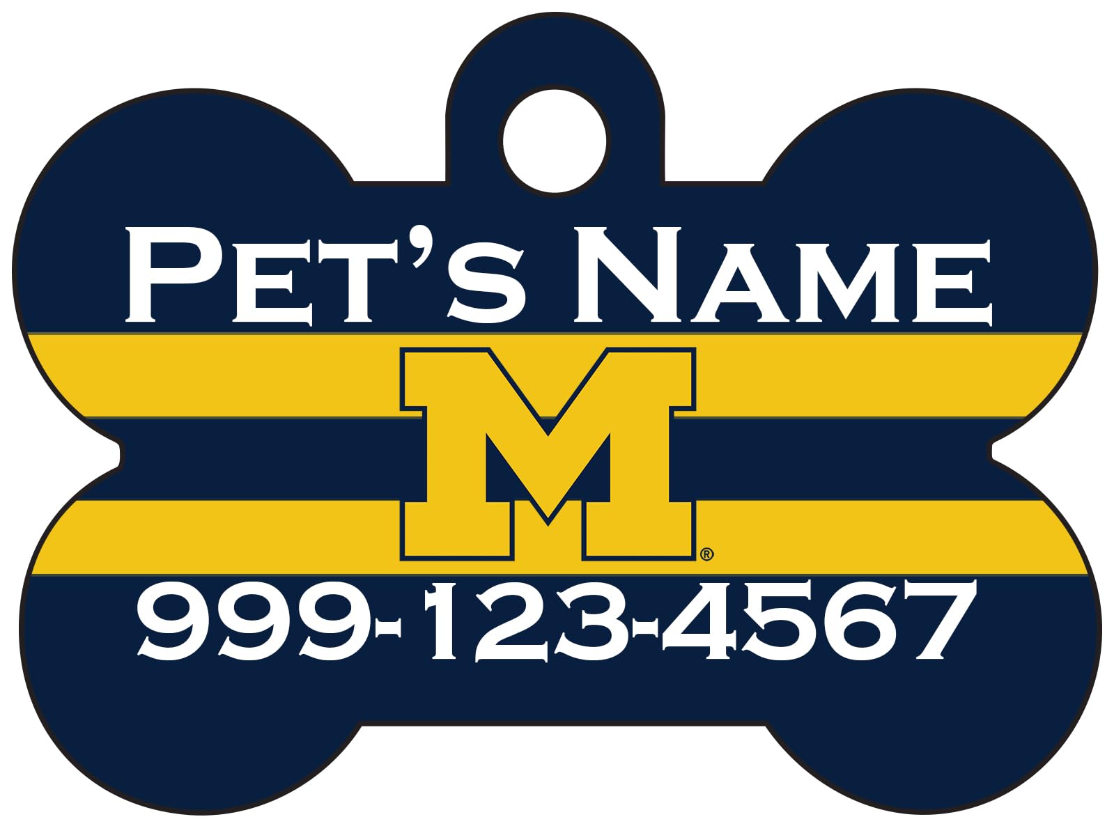 NCAA Dog Tag Pet Id Tag Personalized w/Name & Number (Michigan Wolverines)