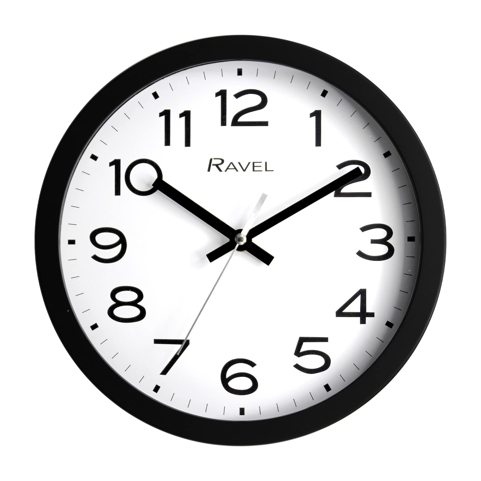 Ravel - Modern 25cm Wall Clock - Analogue Quartz - RWC.25.3 - Black