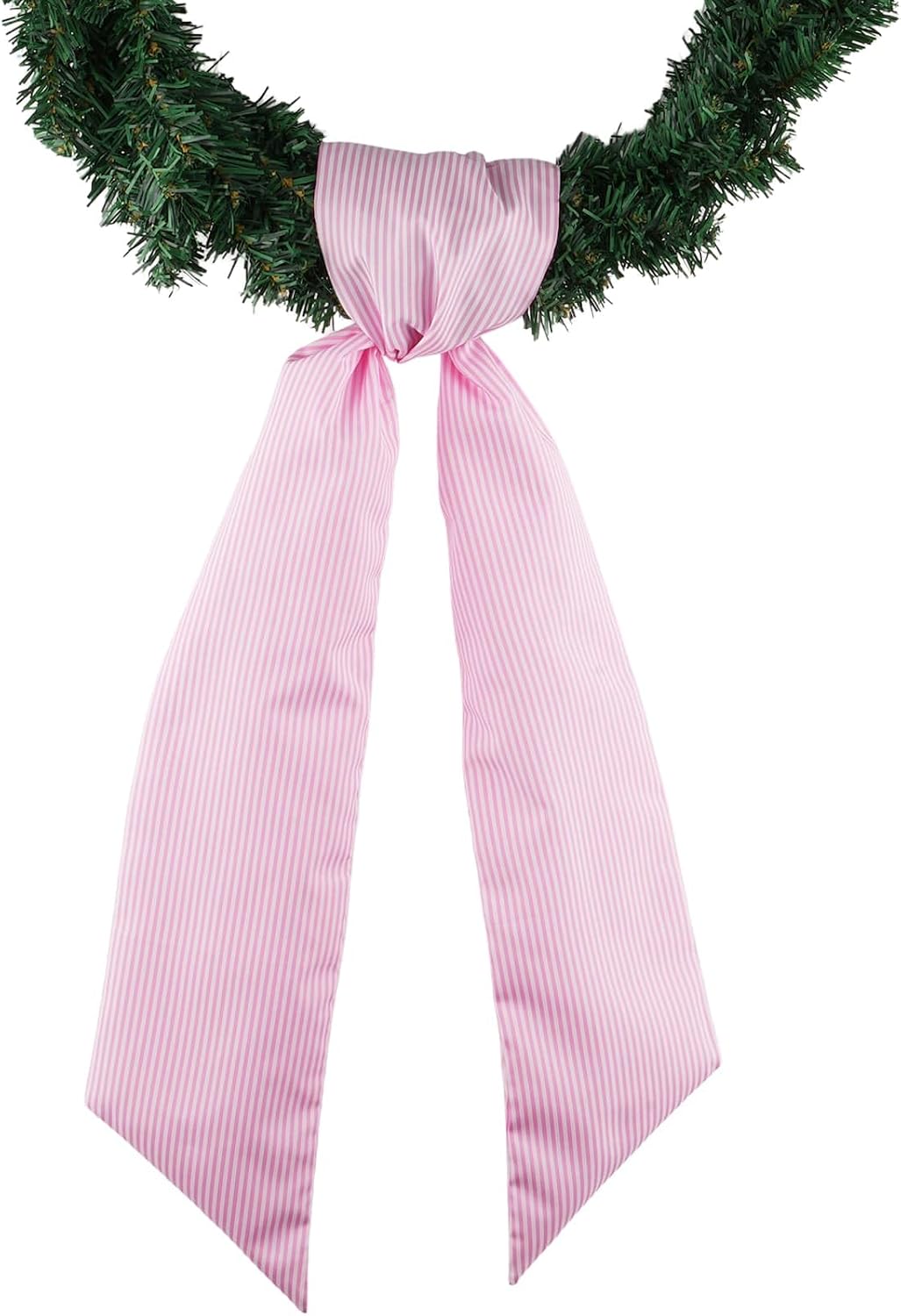 YKW Brown White Stripe Wreath Sash Front Door Decoration, 5.12" x 54.33" Blank Sash Fall Thanksgiving Wedding Birthday Holiday Party Bow Ribbon Farmhouse Home Decor Accessories