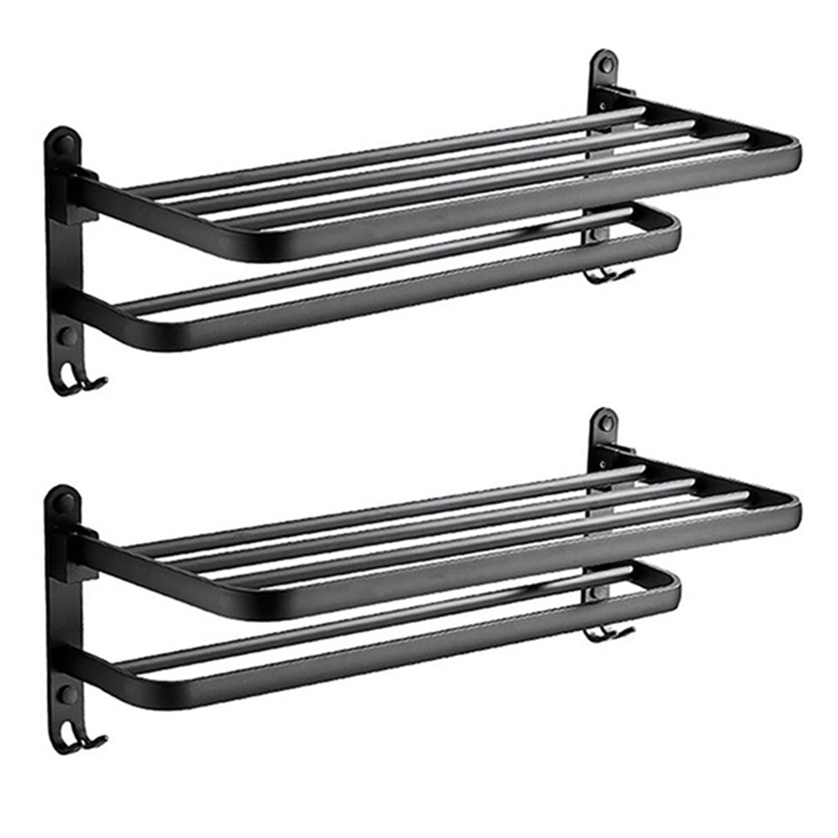 Hndhbfgrt 2X Towel Bar Wall Mounted Rack Bathroom Towel Rack Towel Holder Towel Hanger Bathroom Accessories Bathroom Shelf