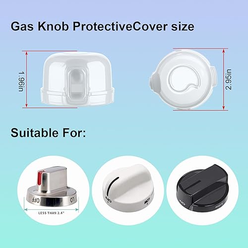 Miniatura 2 de Fundas de seguridad para pomo de estufa para niños y bebés, tamaño universal, fundas para pomos de gas, vista clara, para niños y mascotas (5