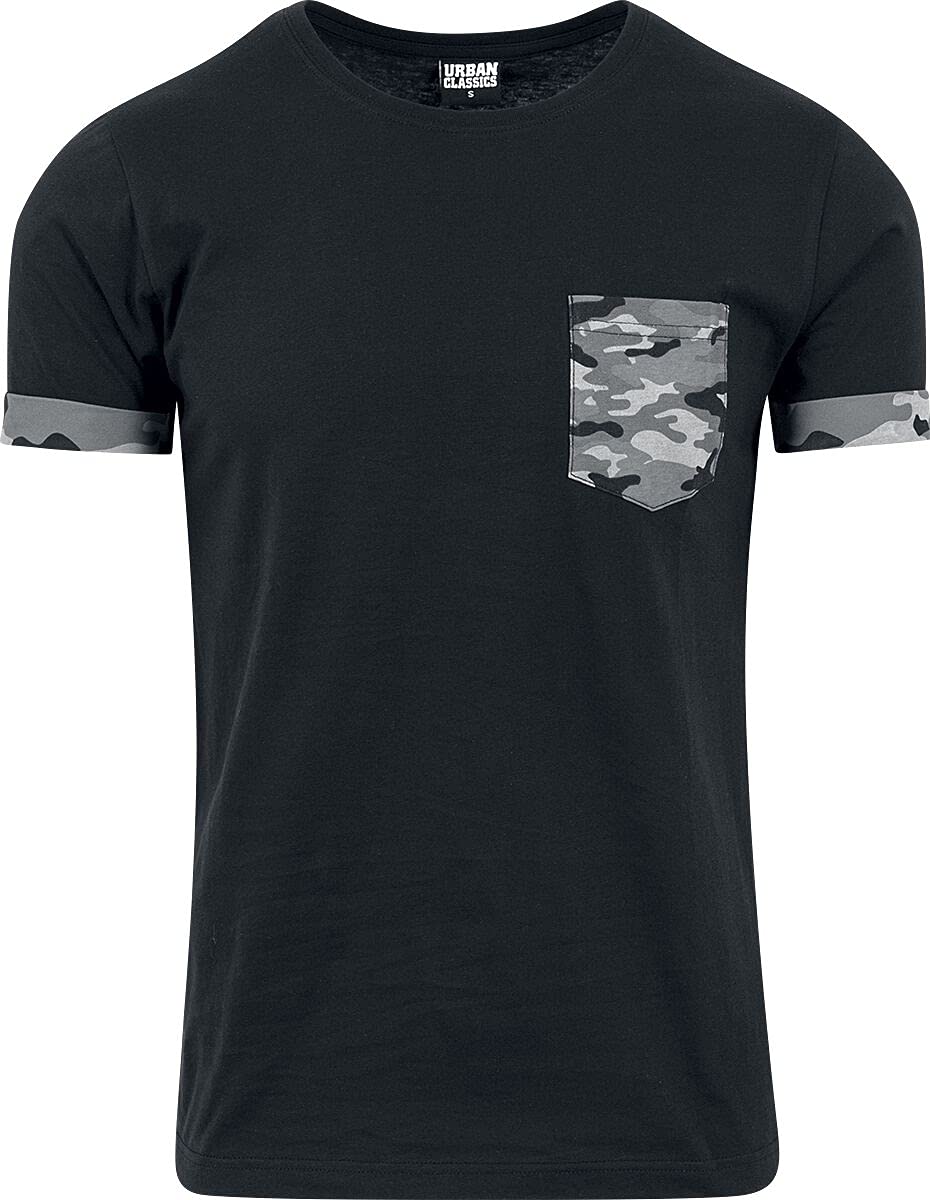 Urban ClassicsMen's Camo Contrast Pocket Tee T-Shirt
