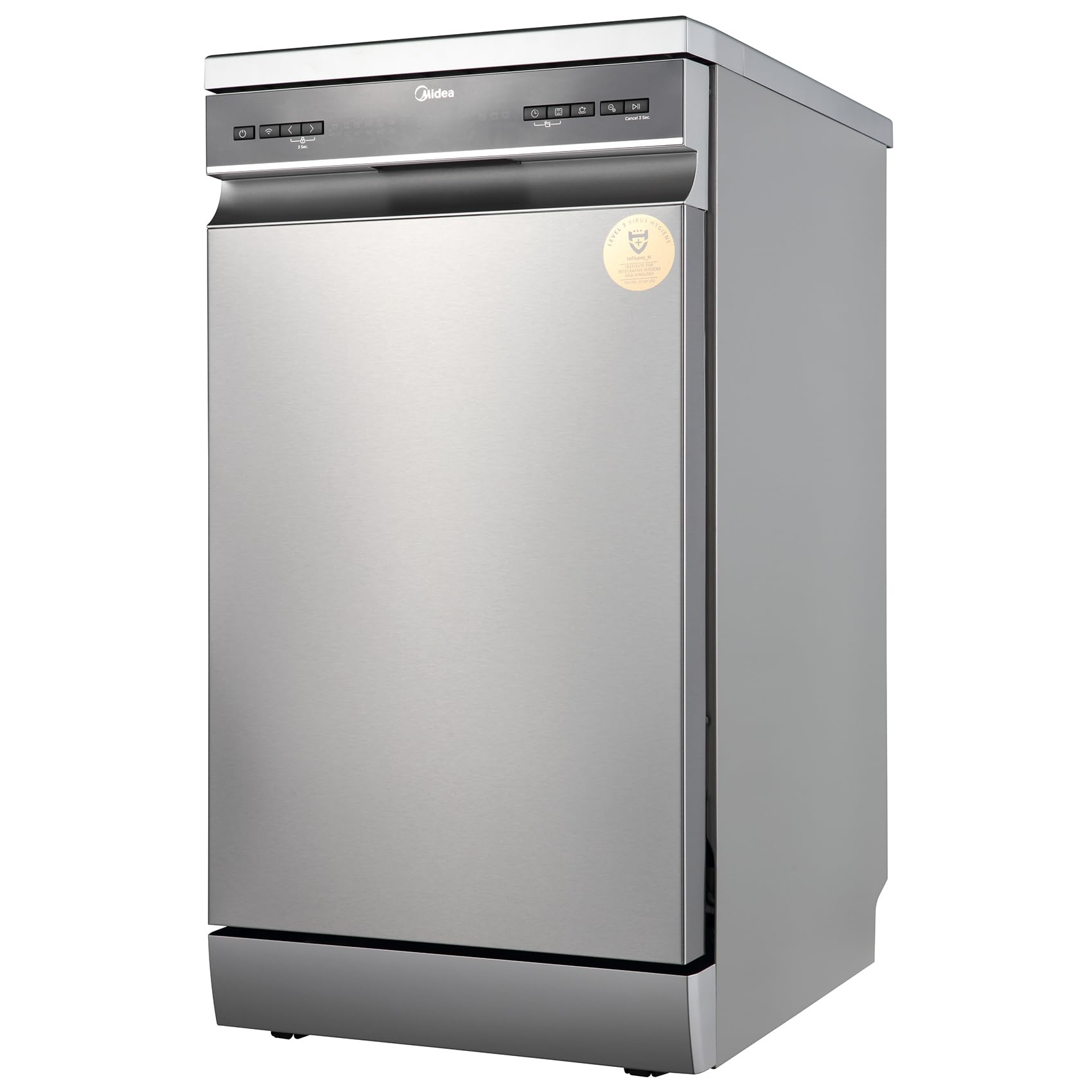 Midea Geschirrspüler Freistehend 45 cm 10 Maßgedecke MDWEF1034DSS-WE Aqua-Stopp Silber Energieklasse C