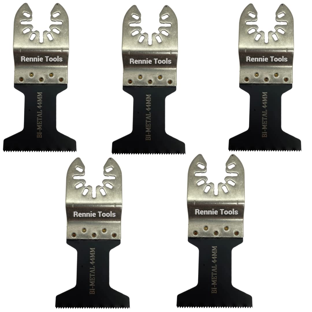 Pack of 5-44mm Bi-Metal Multi Tool Blades for Wood & Metal Cutter Saw Set Compatible with Dremel Fein Multimaster Makita Etc Oscillating