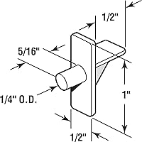 Vista 2 de Prime-Line U 10136 1/4 pulgadas, plástico transparente, clavija de soporte para estante (paquete de 8)