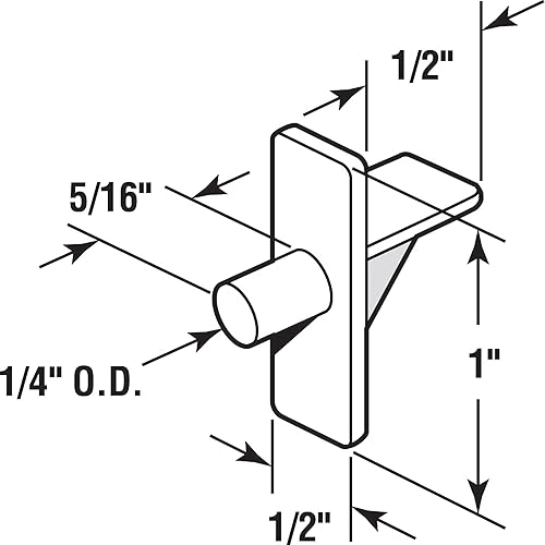 Miniatura 2 de Prime-Line U 10136 1/4 pulgadas, plástico transparente, clavija de soporte para estante (paquete de 8)