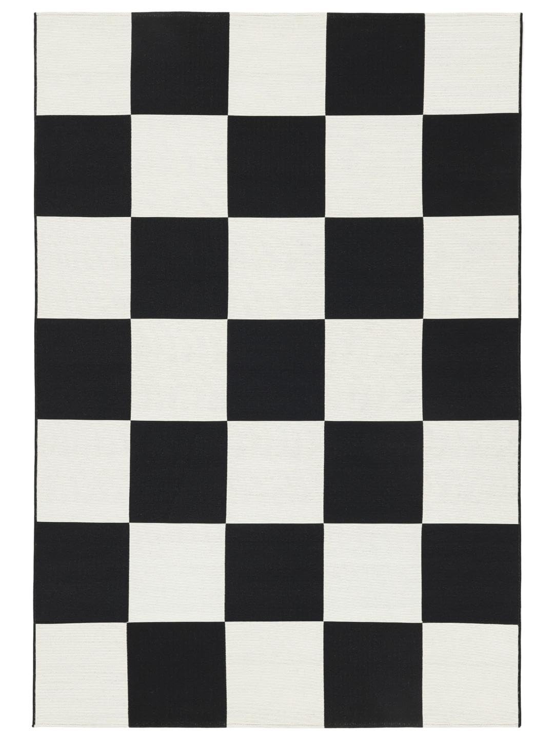 RugVista Boxie, Dywan wewnętrzny i zewnętrzny, Nowoczesne W kratkę, 160 x 230 cm, Prostokąt, Niski, Patio, Prać wyłącznie ręcznie, Odporne na promieniowanie UV, White/Czarny
