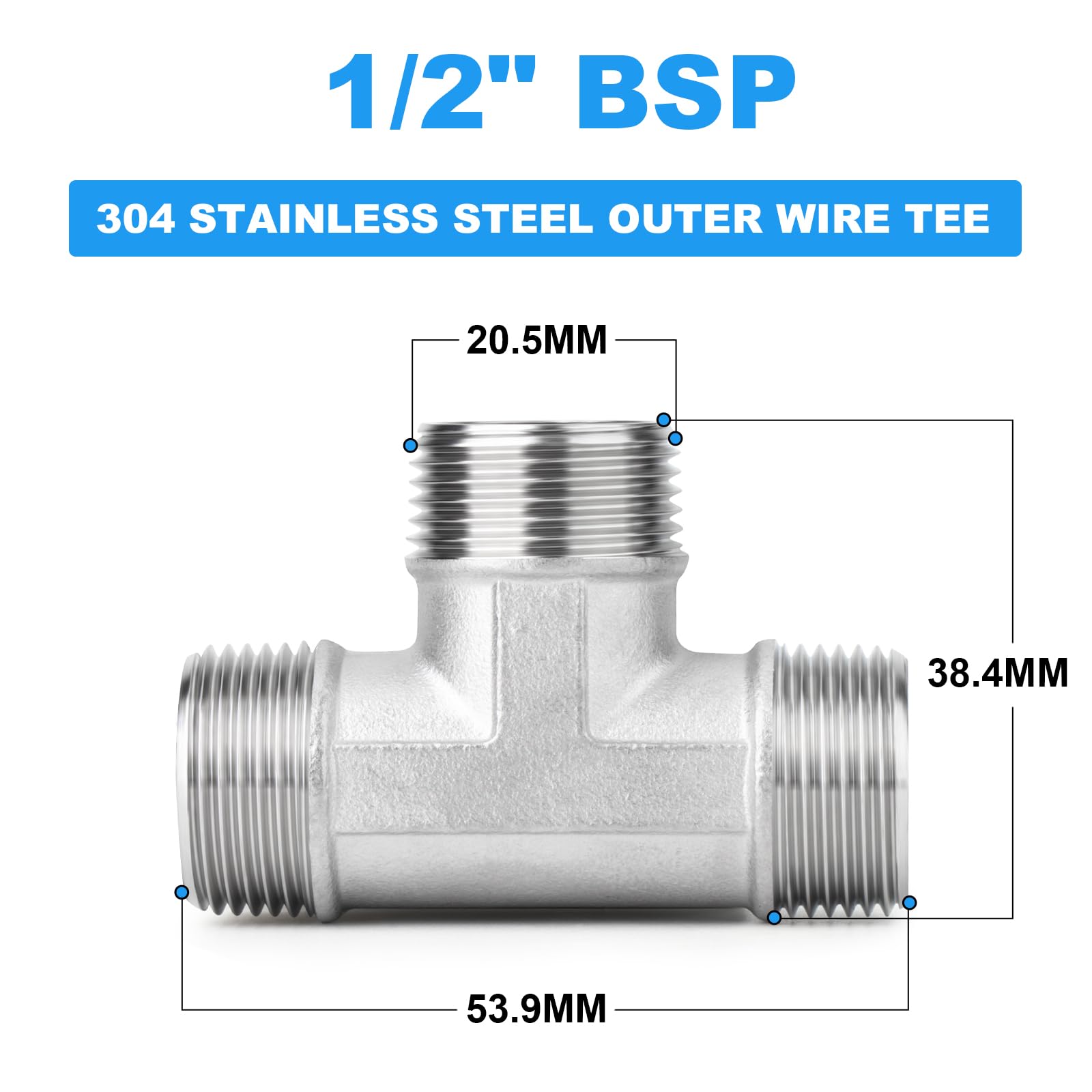 1Pcs Stainless Steel 304 1/8" 1/4" 3/8" 1/2" 3/4" 1" 1-1/4" 1-1/2