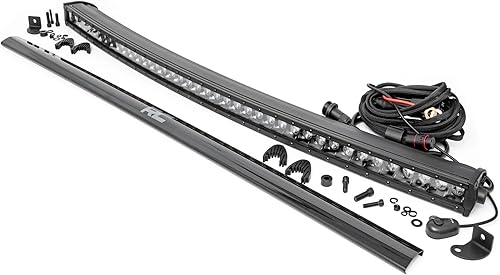 Rough Country Barra de luz LED CREE curvada serie negra de 40" de una sola fila - 72740BL