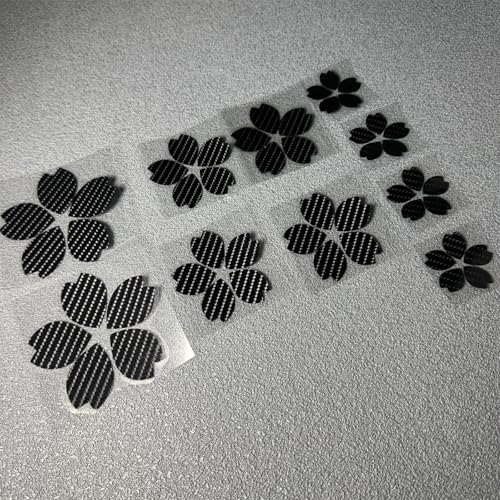 Image of Creative Fashion Flower Cherry Blossoms Petal Leaves Motor Bike Stickers Auto Body Car Styling PVC Decals (Carbon Fibre Black)