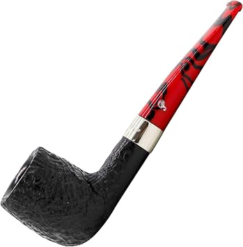 Peterson Pipes Dracula Collection Red & Black Irish Wood Briar Pipe X105 | Collectible Legacy Stamping, Handmde in Ireland, Straight Billiard Shaping, Sanded Finish, 3mm