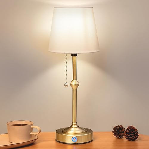 Lámpara de mesa inalámbrica recargable lámpara alimentada por batería, brillo de 3 niveles, lámpara de noche de noche, luz ambiental para