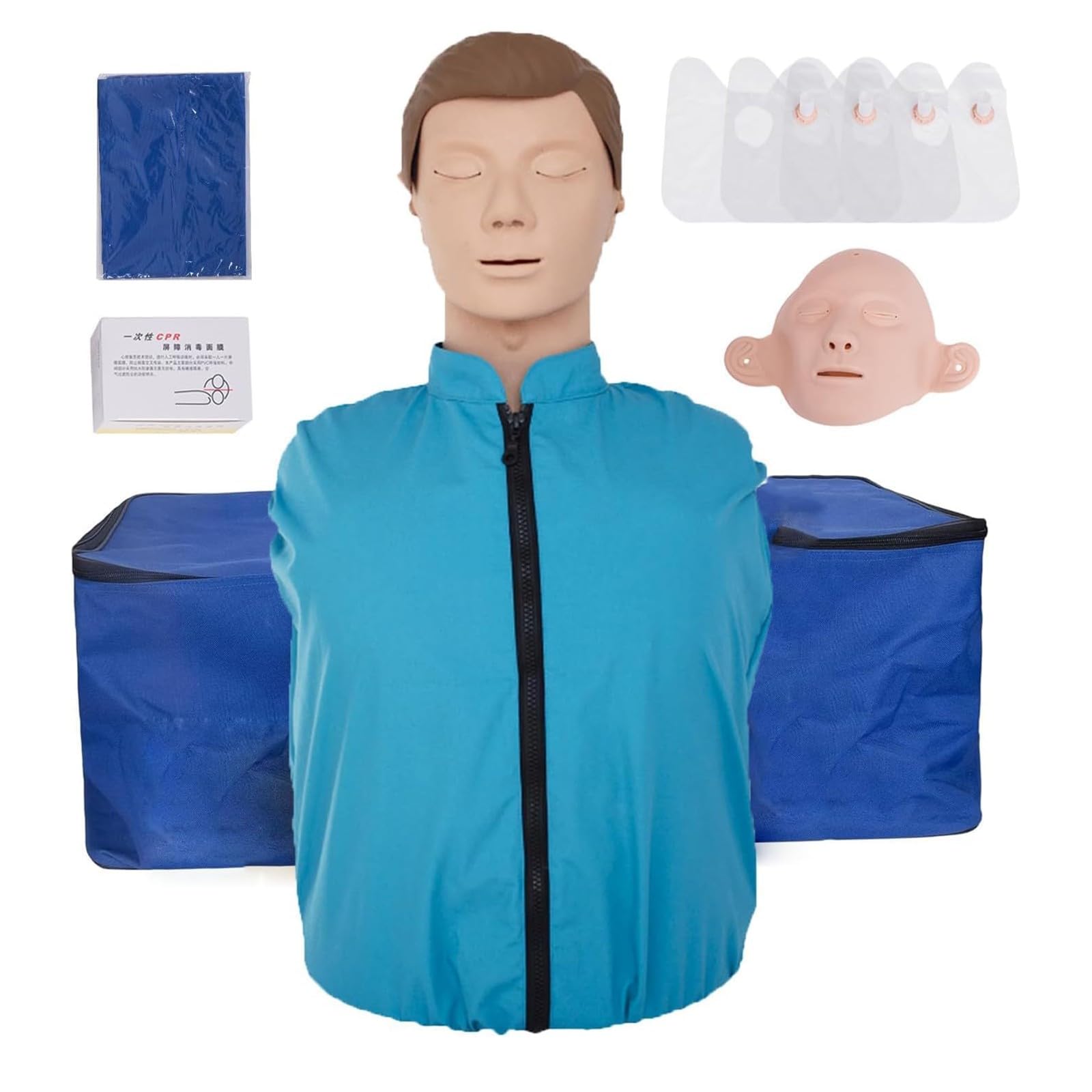 Mannequin de réanimation cardio-pulmonaire adulte, ventilation artificielle, demi-corps en caoutchouc pour la formation aux premiers secours A