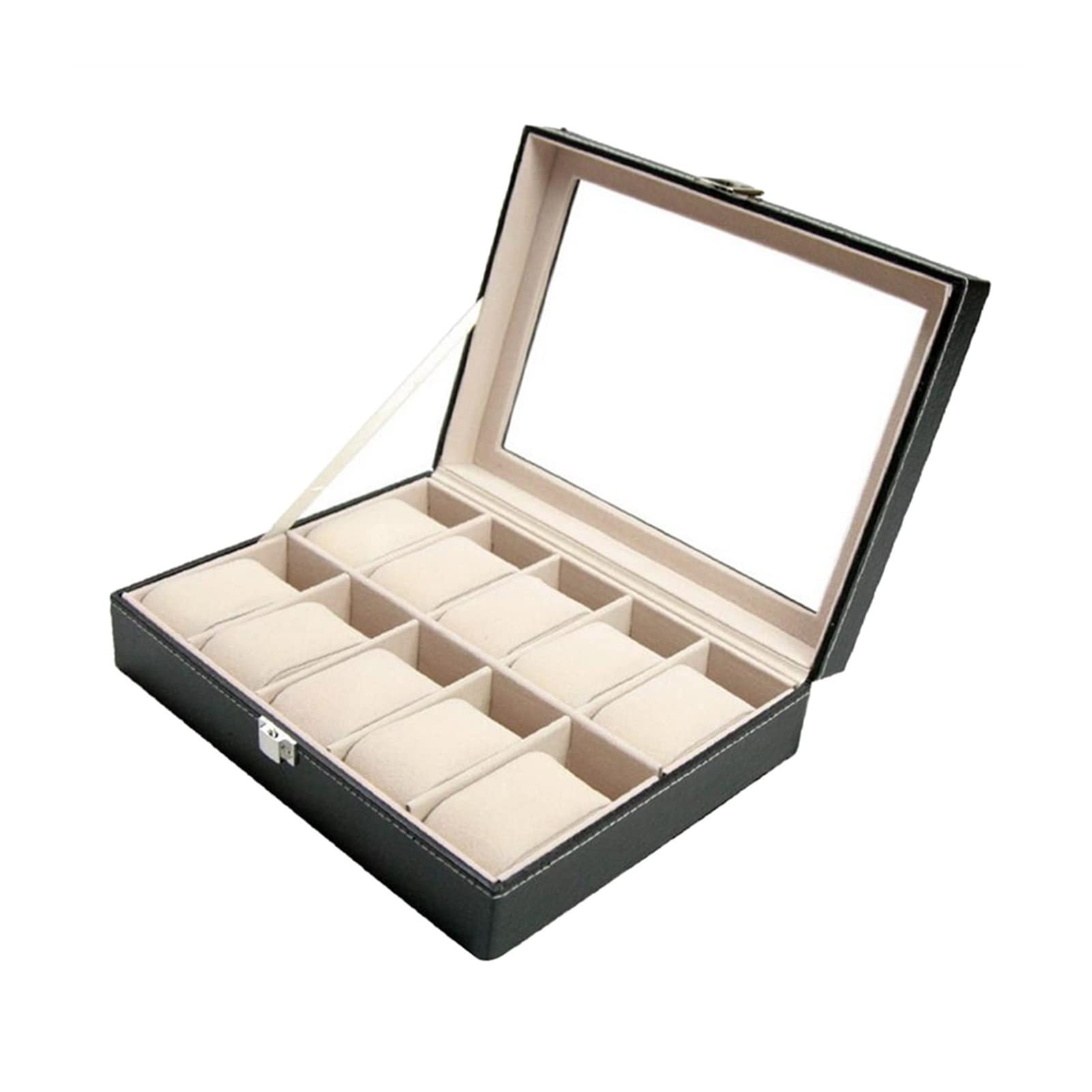 Scatola per orologi 10 slot. PU. Display dell'organizzatore della custodia della scatola dell'orologio in pelle con cuscini morbidi for gli uomini donne, scatole di gioielli display Cofanetti Orologi