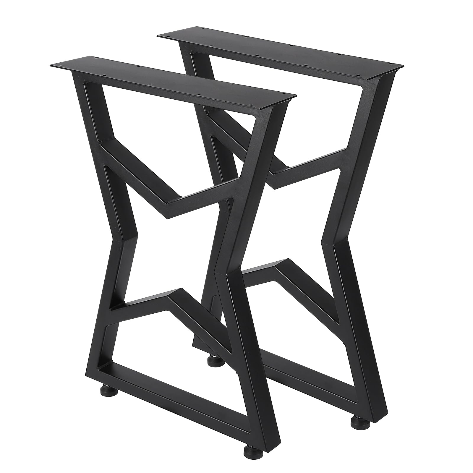 Aptliton Heavy Duty Metal Table Legs Set of 2 – Industrial Rustic Satin Black Steel Bench Legs for DIY Coffee Table Dining Table Desk – 725kg Load Capacity, Screws & Floor Protectors Included
