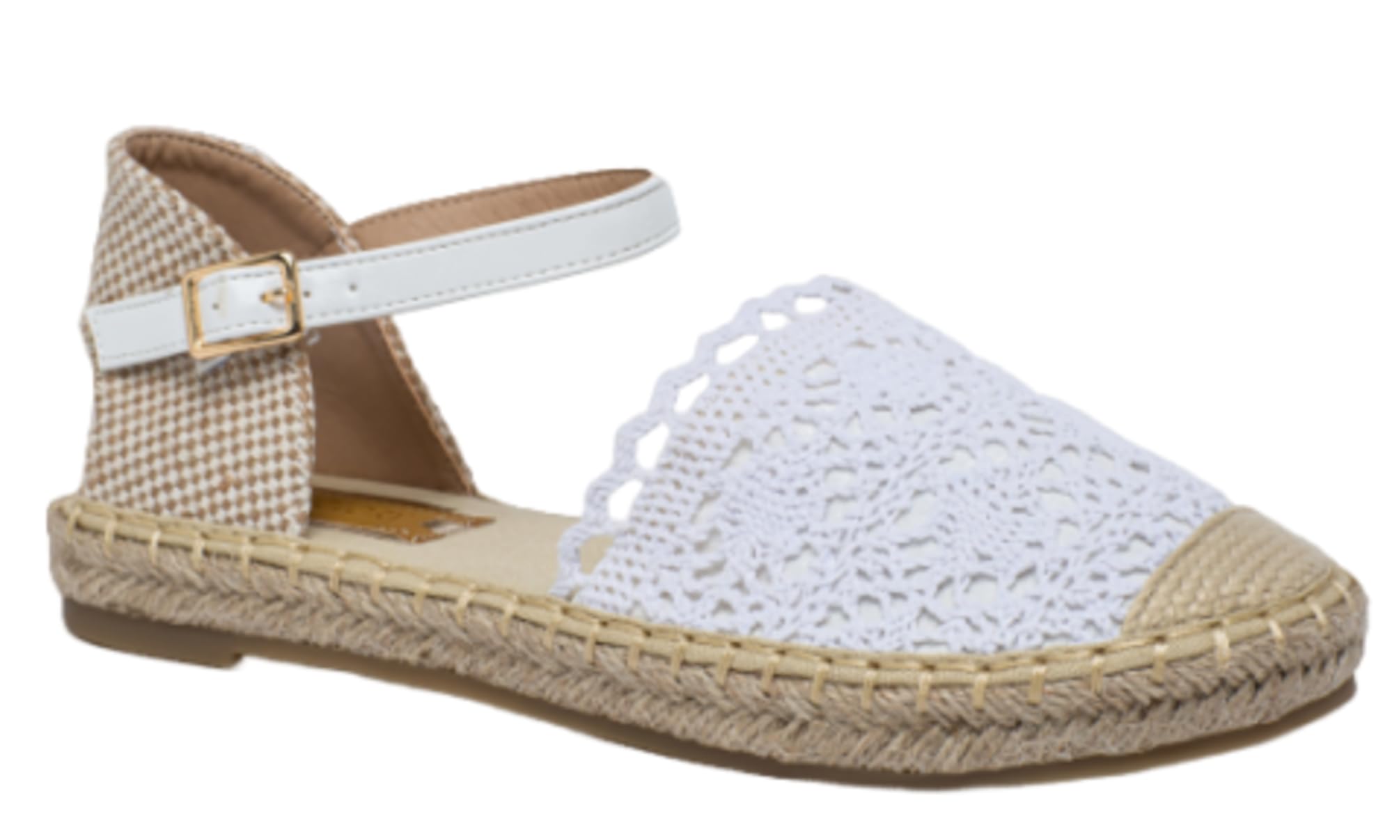 Miro Boho Chic Alpargatas de Esparto con Encaje para Mujer - Sandalias Cómodas Cuñas de Yute para Novia y Verano