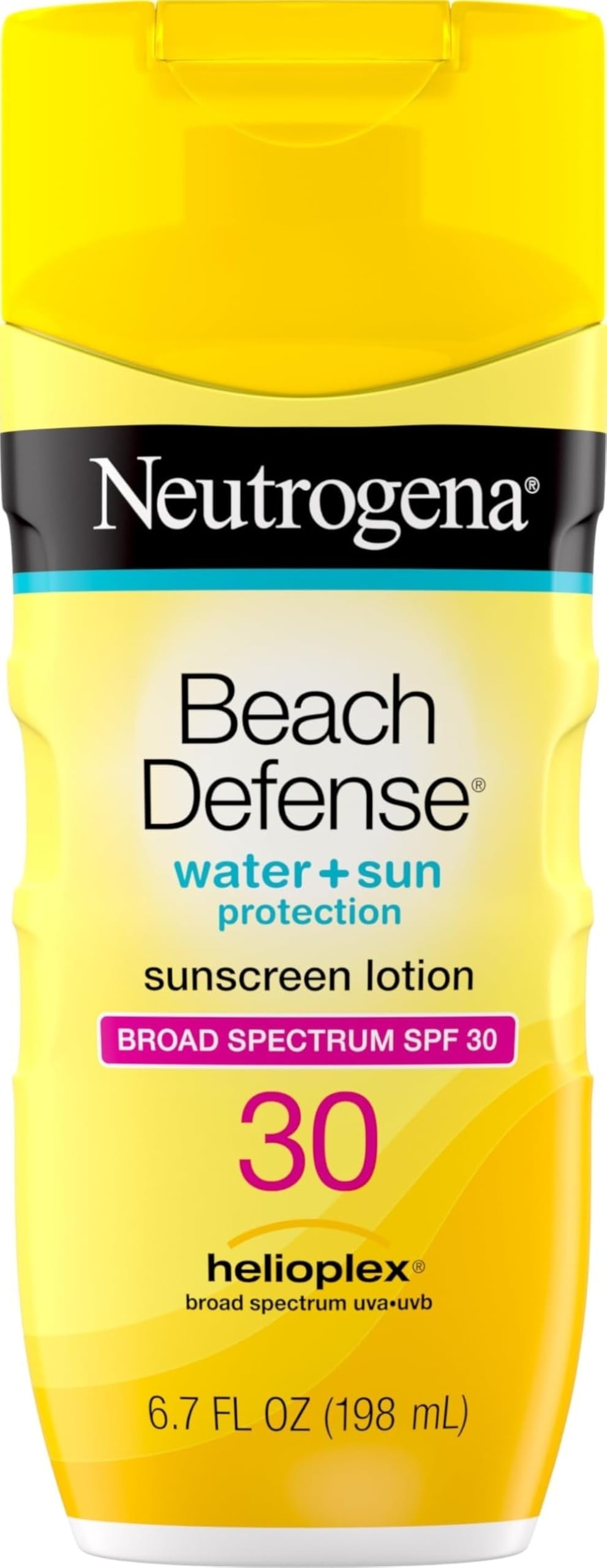 Neutrogena Beach Defense Sunscreen Lotion SPF 30, 6.7 fl oz | Face & Body, Broad Spectrum UVA/UVB Protection, Lightweight Sunscreen, Water-Resistant (80 Min), Hawaii Act 104 Compliant