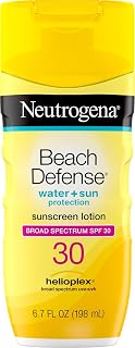 Neutrogena Beach Defense Sunscreen Lotion SPF 30, 6.7 fl oz | Face & Body, Broad Spectrum UVA/UVB Protection, Lightweight Sunscreen, Water-Resistant (80 Min), Hawaii Act 104 Compliant