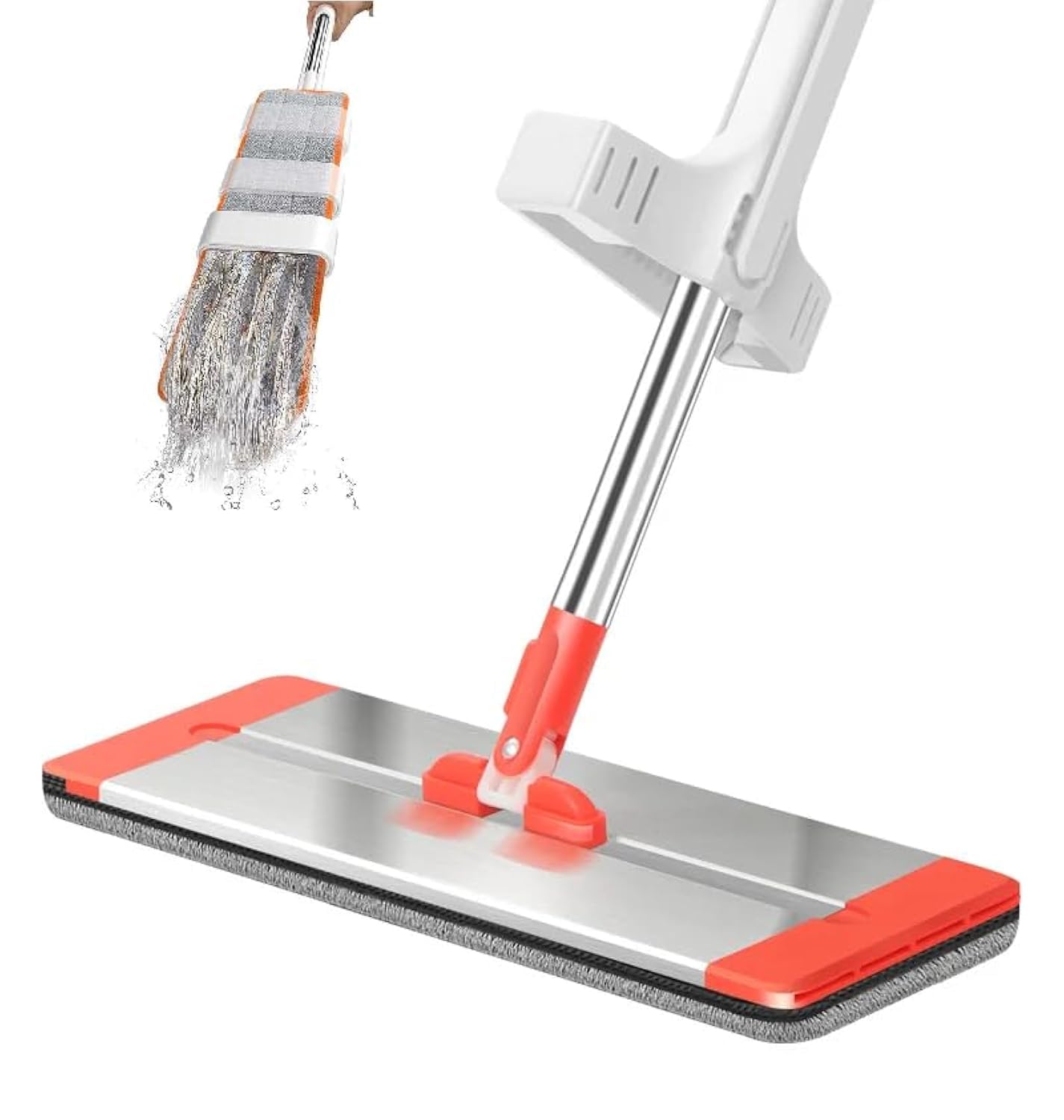 NORIDY Flat Microfiber Mop for Floor Cleaning Self Wringing Stainless Steel Handle Squeeze Flat Mop 360 Hands Free Flat Mop with Extra Mop Pad Cleaning Dust Mop for Floor (Wiper) (B0DC5BRVBY) Amazon Price History, Amazon Price Tracker