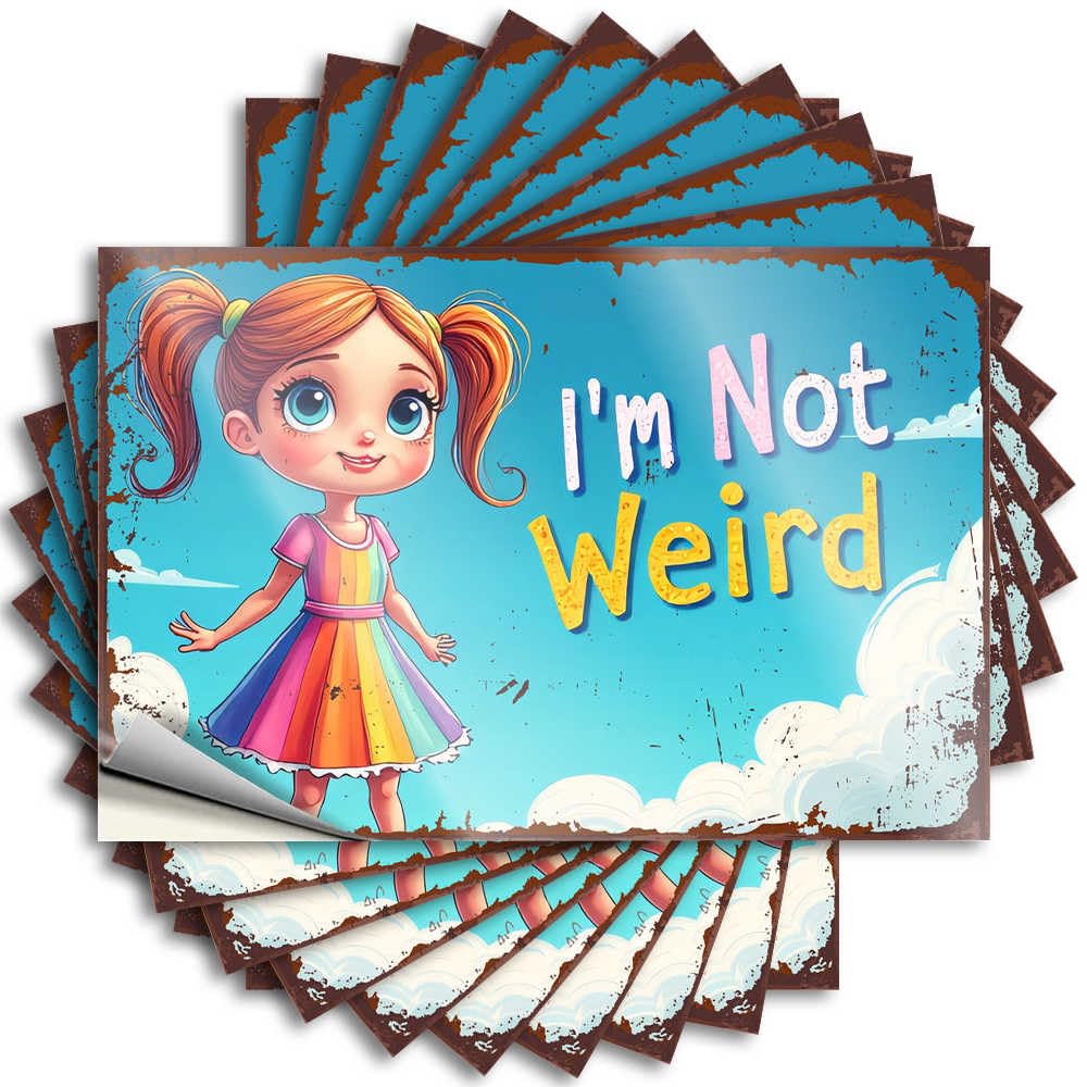 Decal Men Stuff Waterproof Vinyl Sticker | Embrace Your Uniqueness: I'm Not Weird Vintage Tumbler for Adults DIY Projects(8X12CM)