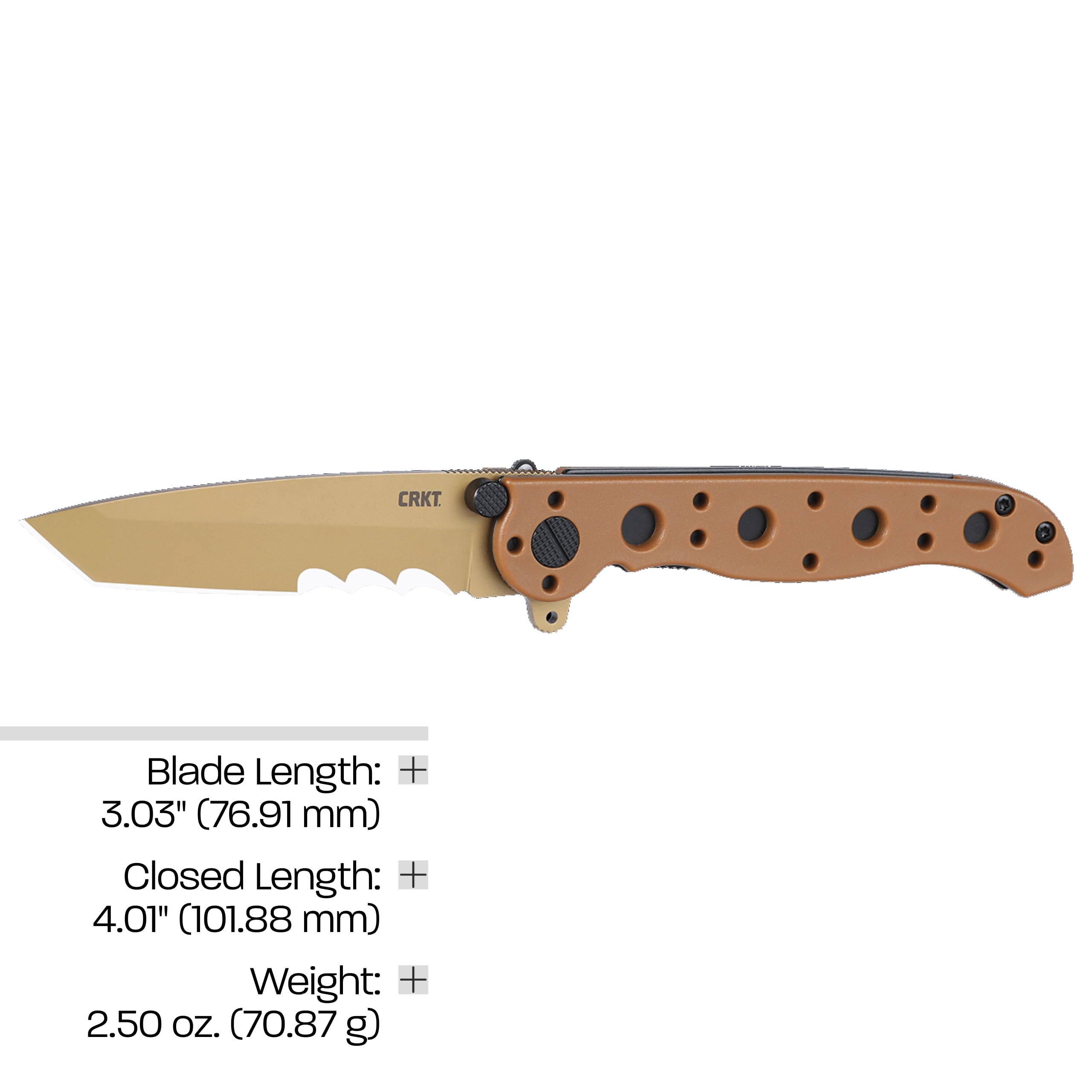 CRKT M16-10DZ Everyday Carry Klappmesser Tanto mit D2-Stahlklinge, glasverstärktem Nylongriff, Liner Lock, M16-10DZ