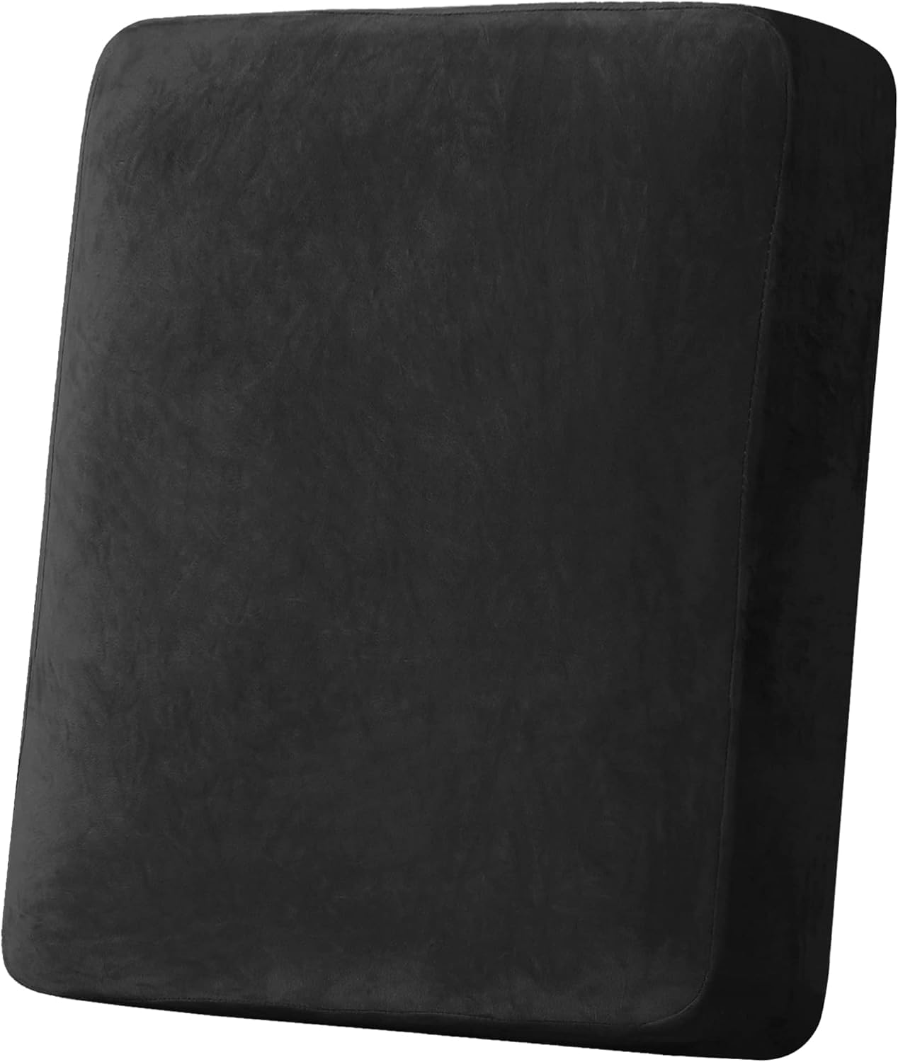 LINGKY Sofa Seat Cushion Cover, Sofa Cushion Slipcovers Stretch Velvet, Universal Non-Slip Couch Cushion Covers Replacement for Individual Furniture Protector (Black,Large 1 Seater)