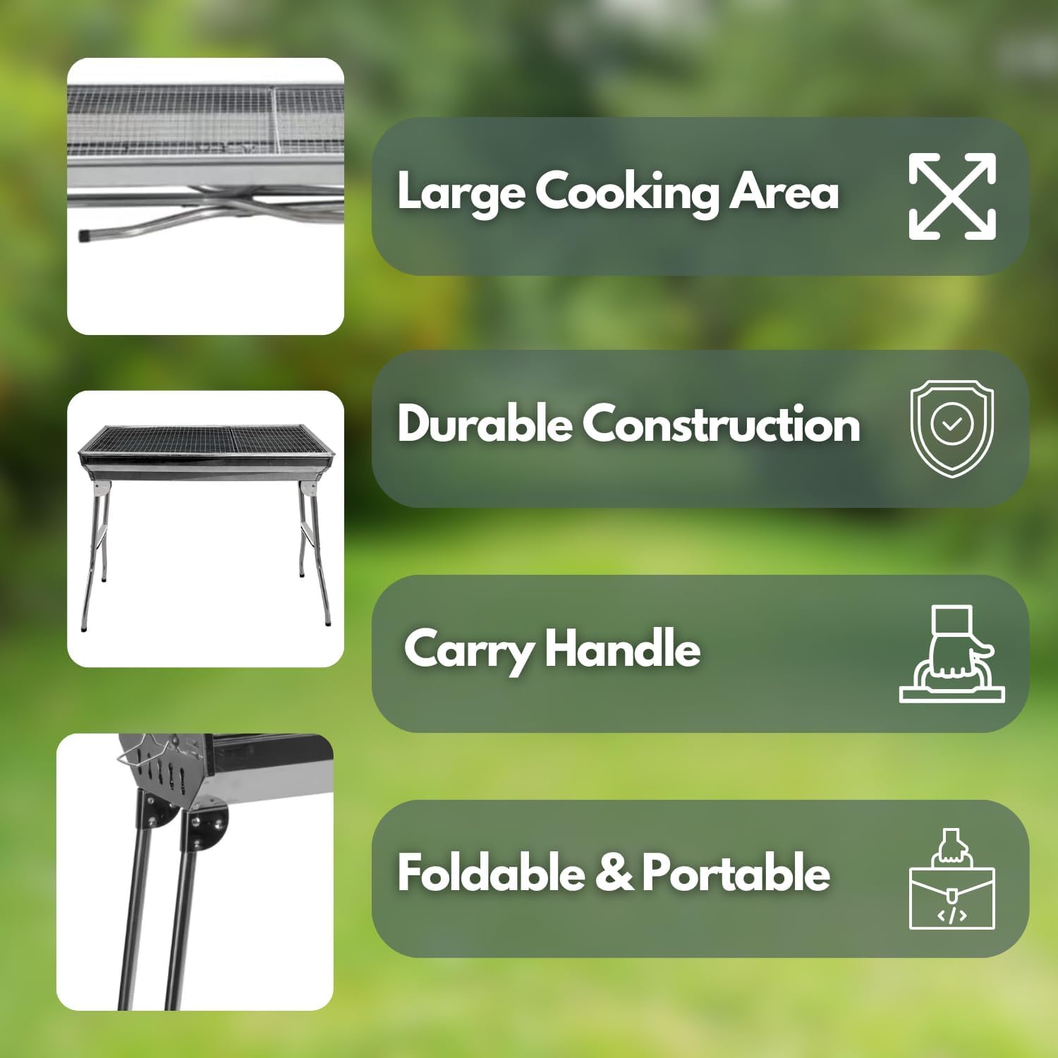 Stainless Steel Folding BBQ Grills Portable Barbec... U2013 Grandado