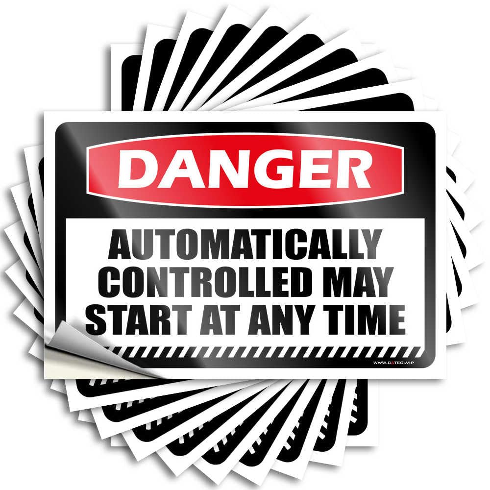 Personalized Window Saying | Danger Automatically Controlled May Start At Any Time Plush Durable Vinyl Sticker Easy Apply for Water(6X9CM)