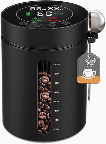 Automatic Vacuum Coffee Canister, 1.3L Coffee Container with Smart Pressure