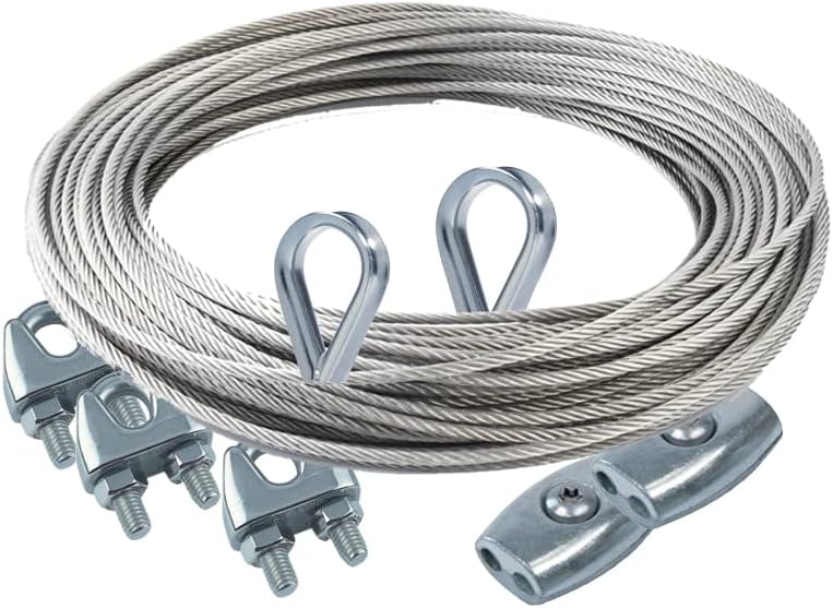 Wire Rope 7 x 7 or 7 x 19 - Thimble - Wire Rope Clamp - Egg Shape Wire Rope Clamp (6 mm, 5 Pieces Wire Rope Thimble for Wire Rope Thickness)