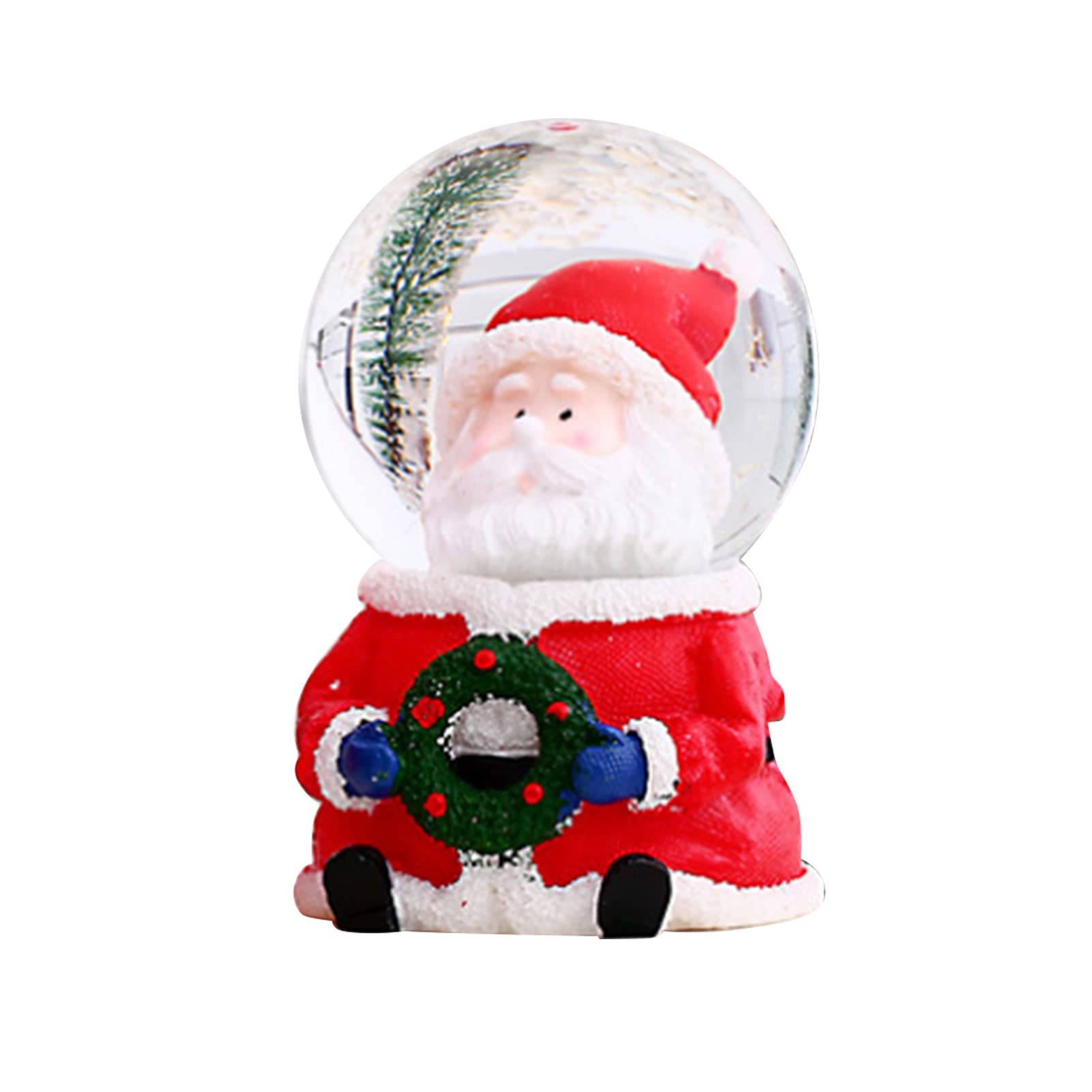 Christmas Snow Globe, Glitter Ball for Christmas & New Year, Lighted Christmas Ball, Santa Claus/Snowman Snow Globe Decoration (Small Old Man)